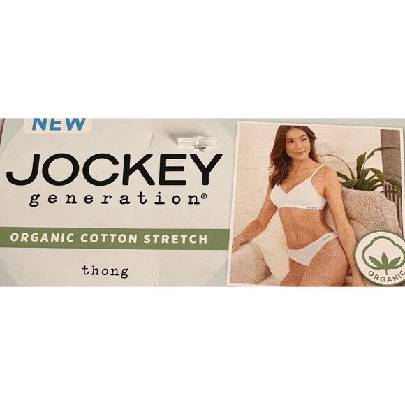 Jockey Generation XXL Logo Pink-Tan-Lilac Organic Cotton Stretch Thong Panties - Picture 8 of 8